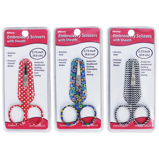 Allary Embroidery Scissors W/Leather Sheath 3.75"