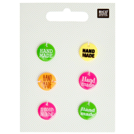 BUTTONS HANDMADE NEON 1,5CM 6 PIECES