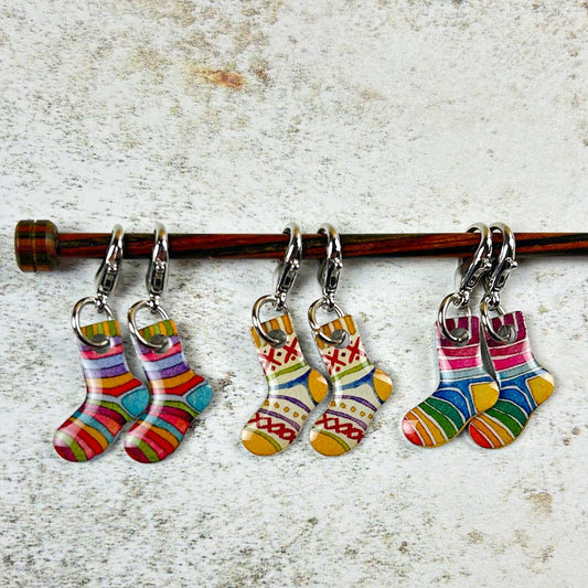 Socks Crochet Stitch Markers In A Tin