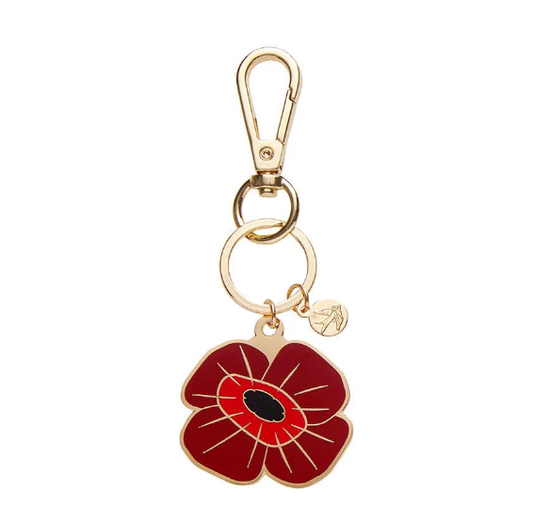 Remembrance Poppy Enamel Key Ring