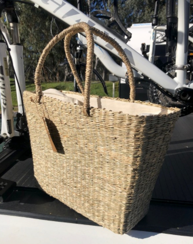Natural Seagrass Rectangle Basket with Lining