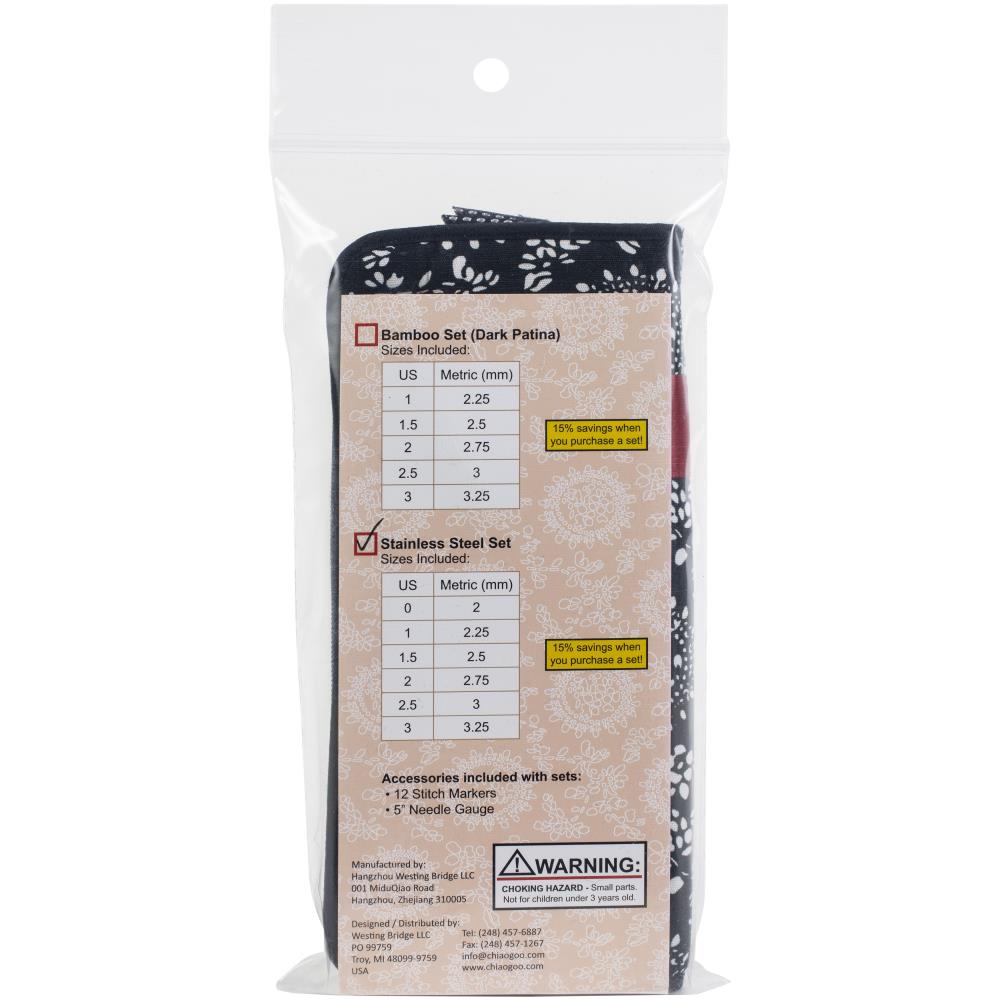 ChiaoGoo Double Point Stainless Steel Knitting Needle 6" (15cm) Set