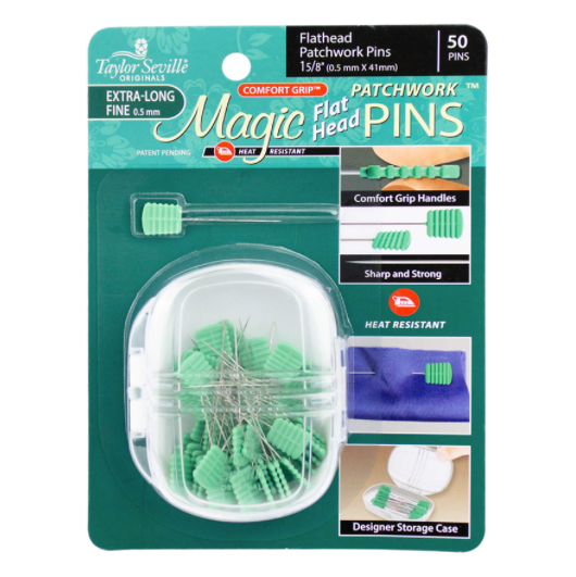 Taylor Seville Fine Magic Pins - Patchwork 100/PKG