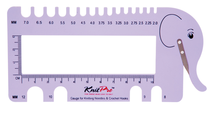 Knit Pro Knitting Needle and Crochet Hook Gauge with Yarn Cutter