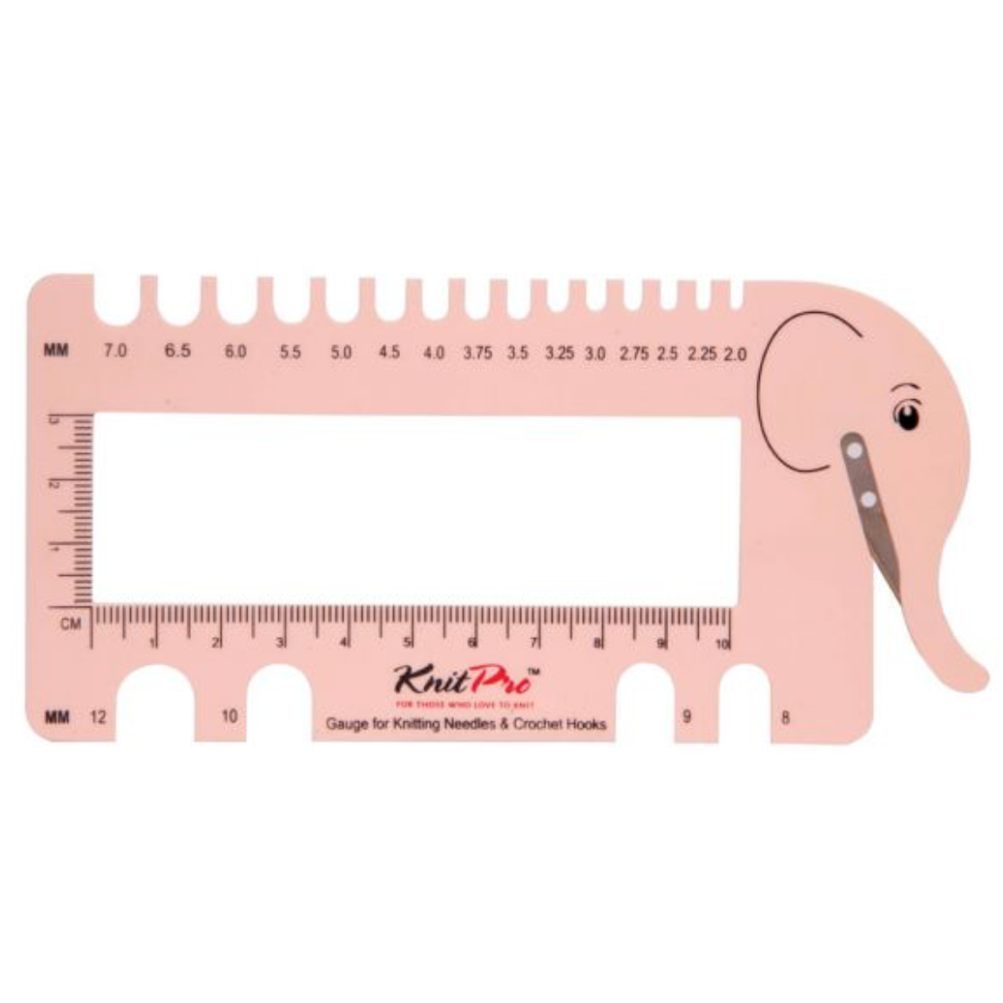 Knit Pro Knitting Needle and Crochet Hook Gauge with Yarn Cutter