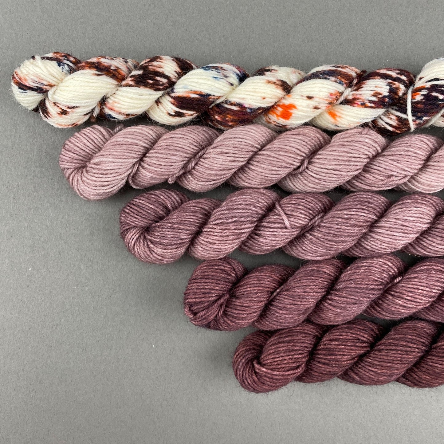 Creativo sock wool hand dyed Petit set of 5x 20g brown