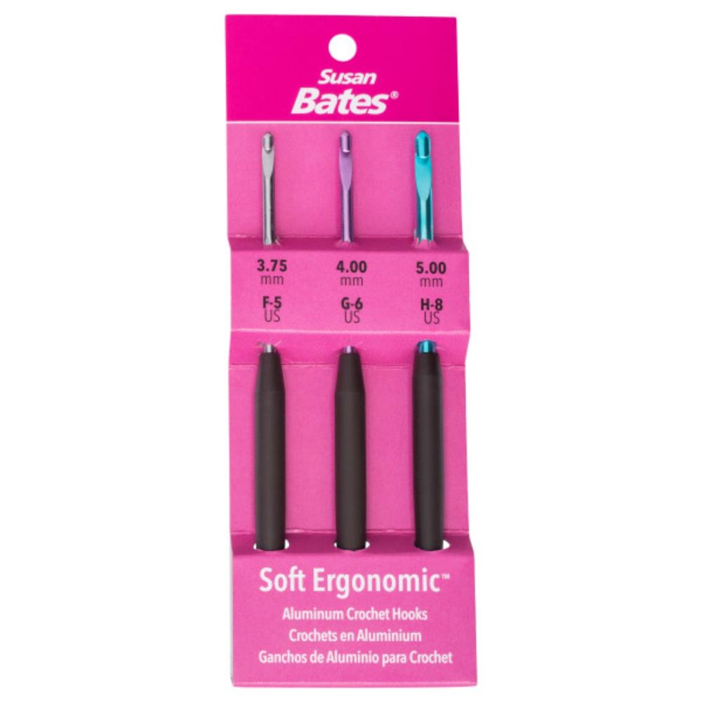 Susan Bates Silvalume Soft Ergonomic Crochet Hook Set