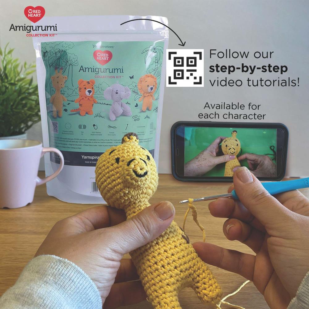 Red Heart Amigurumi Crochet Kit Collection (four different amigurumi friends in each kit)