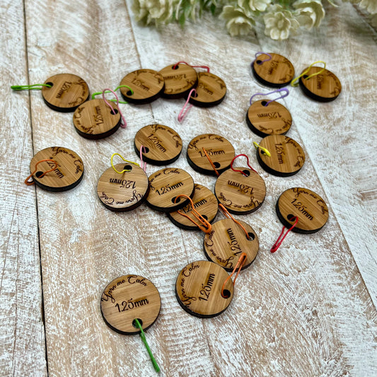 Laser Cut Stitch Markers with Hook/Needle Size