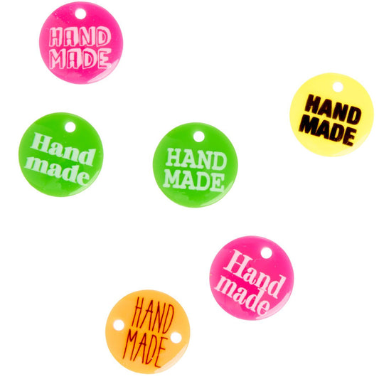 BUTTONS HANDMADE NEON 1,5CM 6 PIECES