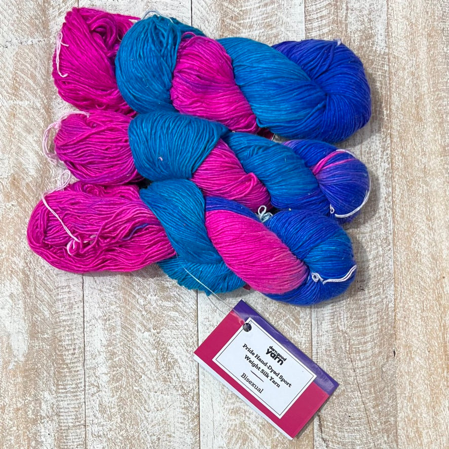 Pride Hand Dyed Sport Weight Silk Yarn