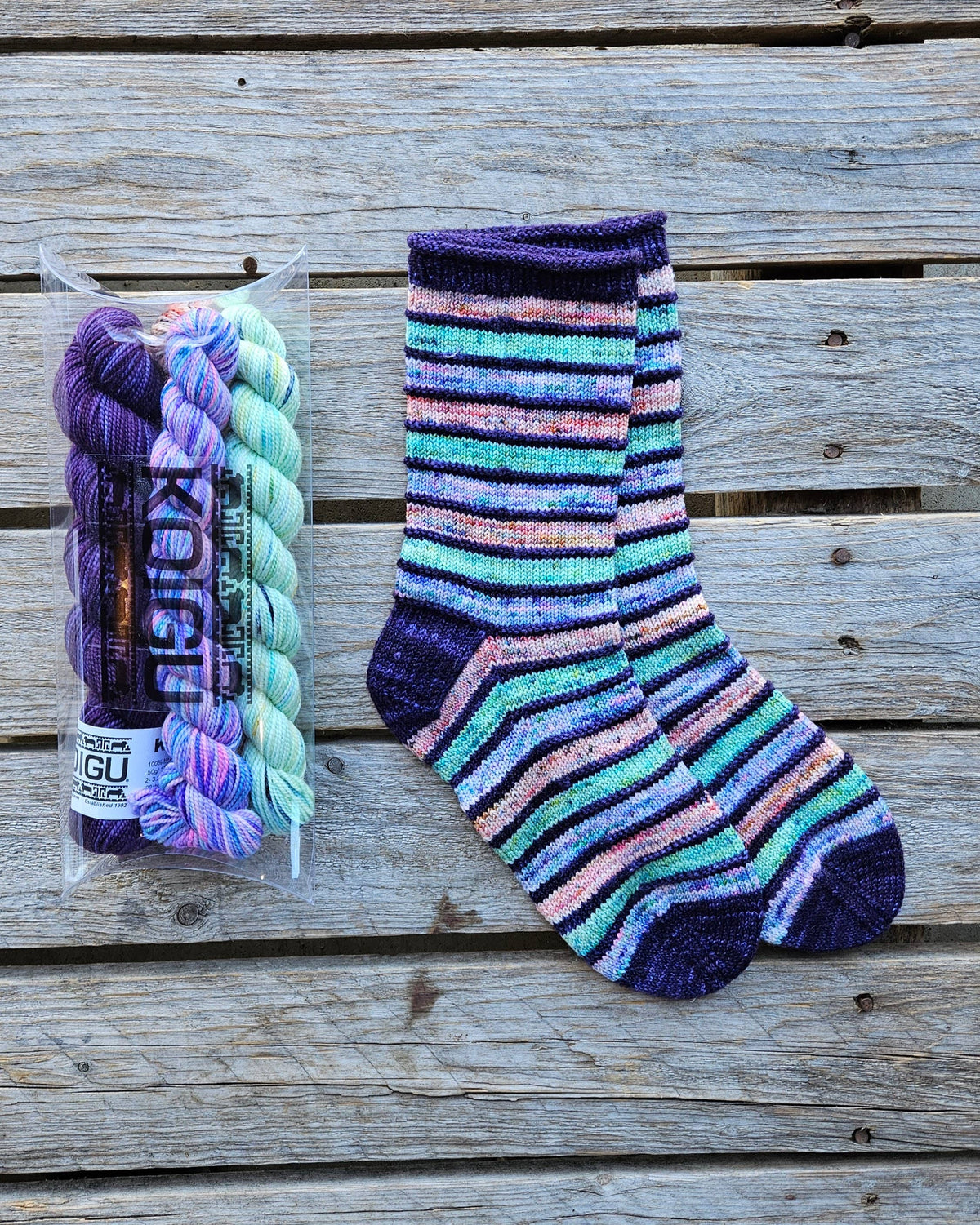 Striped Socks Knitting Kit