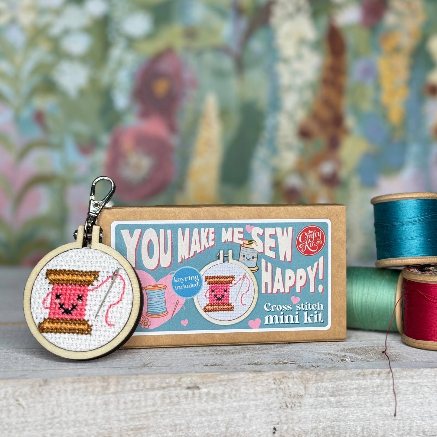 You Make Me Sew Happy! Mini Matchbox Cross Stitch Kit