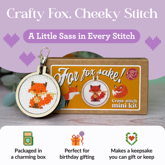 For Fox Sake! Mini Matchbox Cross Stitch Kit