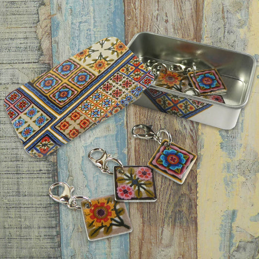 Spirit of Flora Crochet Stitch Markers In A Tin (Set of 6)