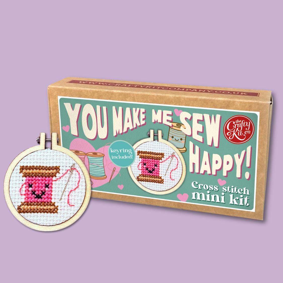 You Make Me Sew Happy! Mini Matchbox Cross Stitch Kit – Yarn Me Calm
