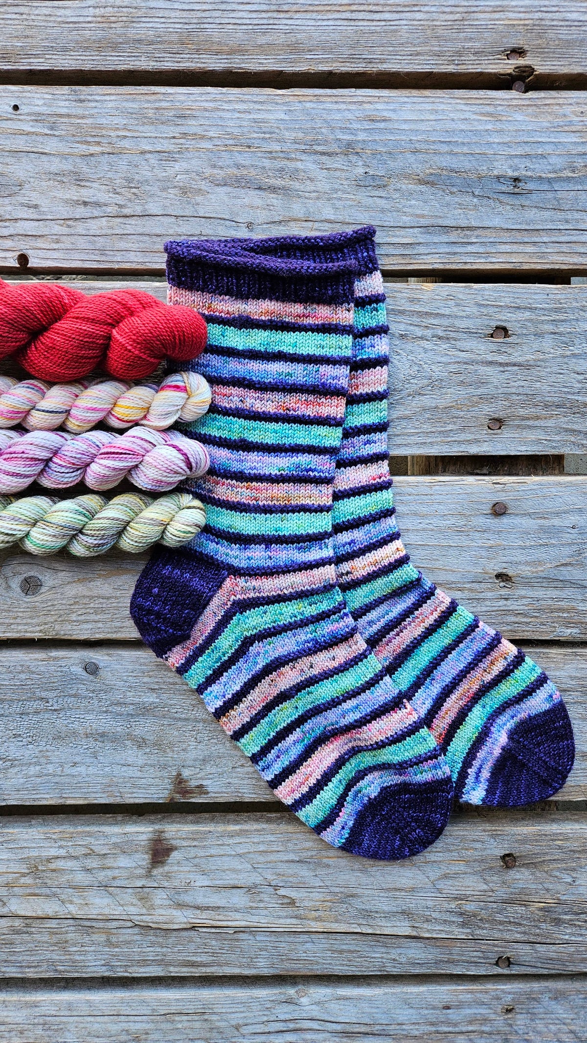 Striped Socks Knitting Kit
