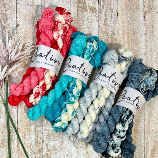 Creativo sock wool hand dyed Petit set of 5x 20g