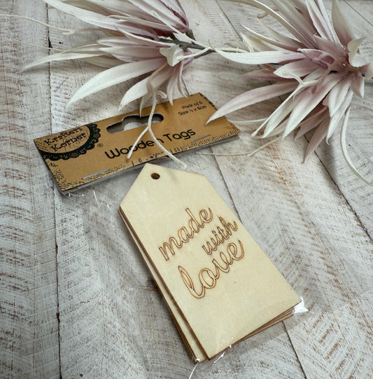 Wooden 'Made With Love' Tags