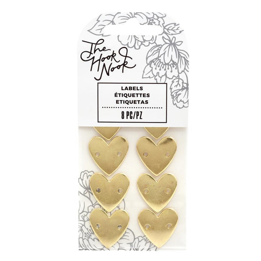 The Hook Nook Gold Heart Sew On Labels