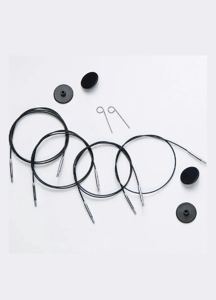 Knit Pro Swivel Stainless Steel Cable -Black