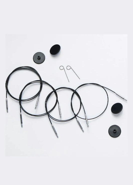 Knit Pro Swivel Stainless Steel Cable -Black