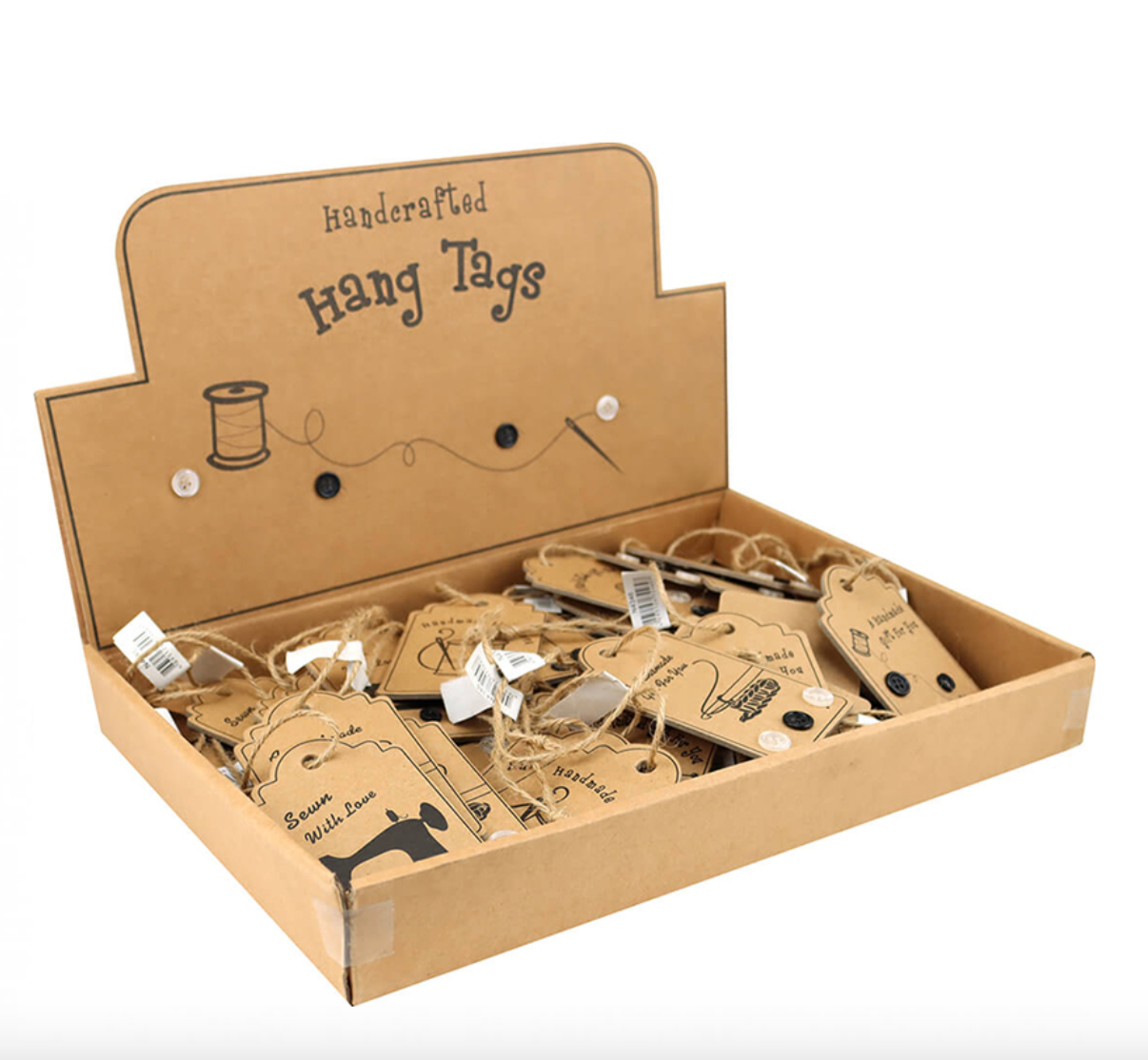 HANG TAGS WITH BUTTONS SEWING