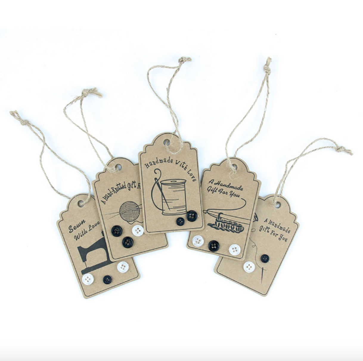 HANG TAGS WITH BUTTONS SEWING