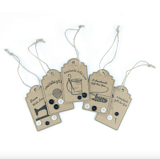HANG TAGS WITH BUTTONS SEWING