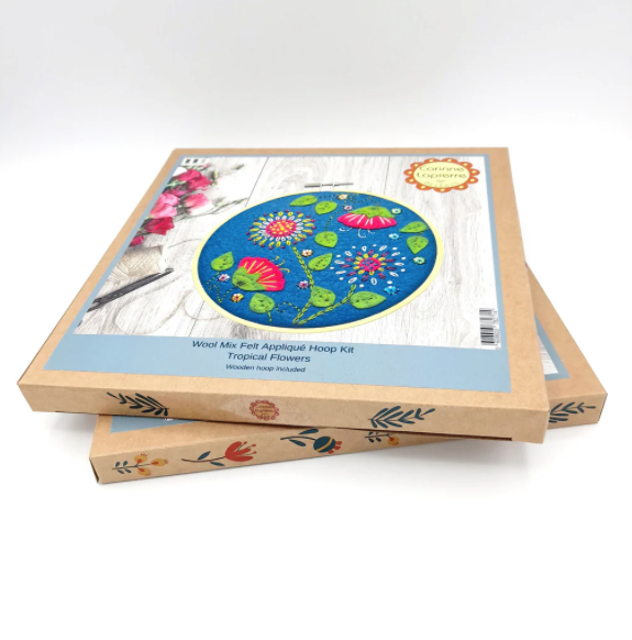 Felt Tropical Flowers Applique Hoop Kit