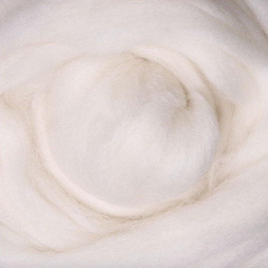 100% White Alpaca Sliver - 100gm Bag (21.5 micron)