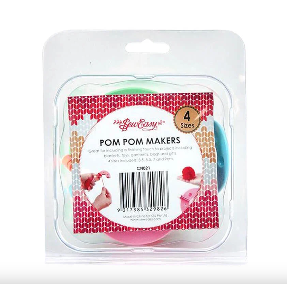 SEW EASY POM POM MAKERS ASSORTED 4 SIZES