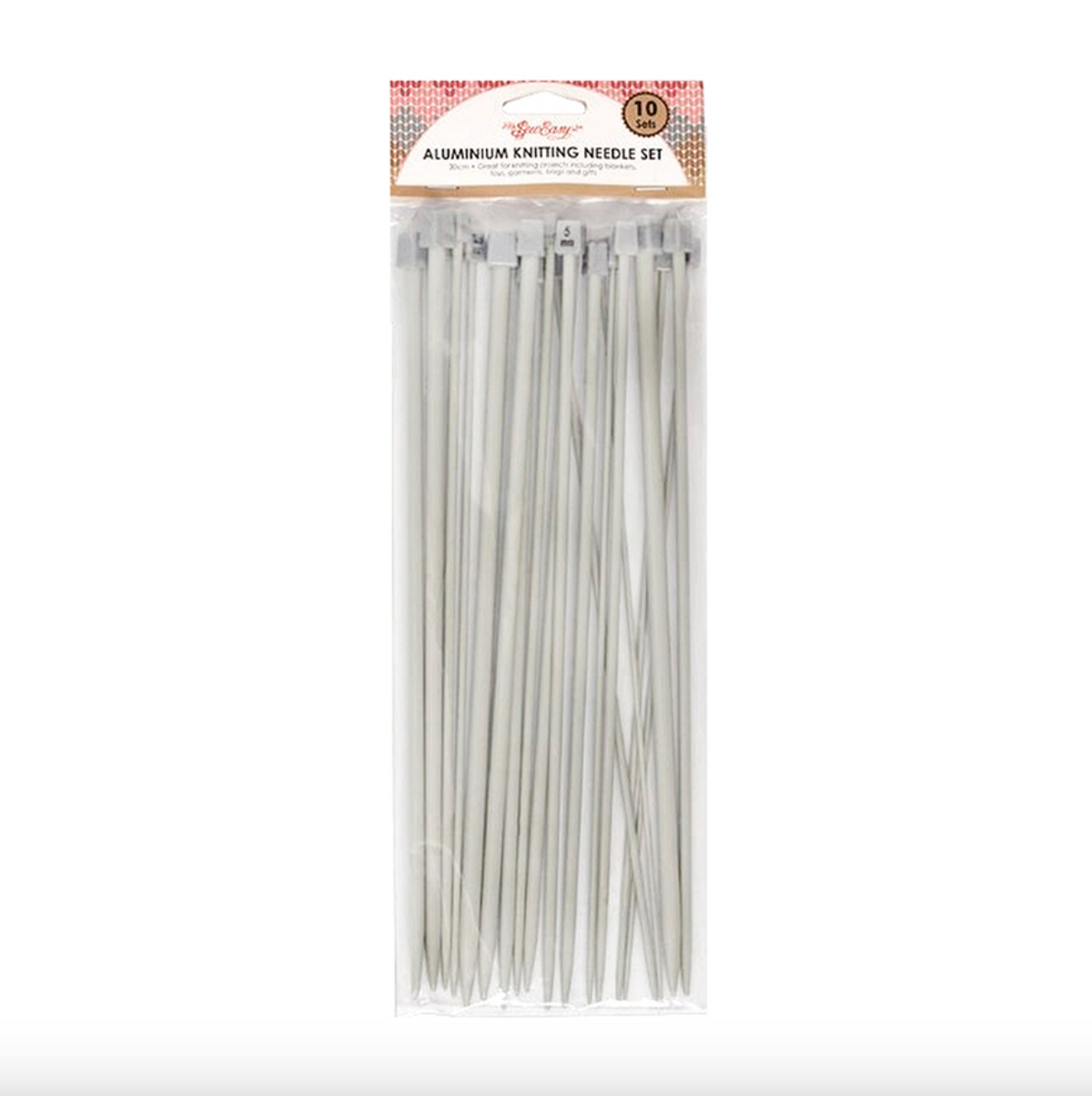 SEW EASY ASSORTED ALUMINIUM KNITTING NEEDLES 30CM