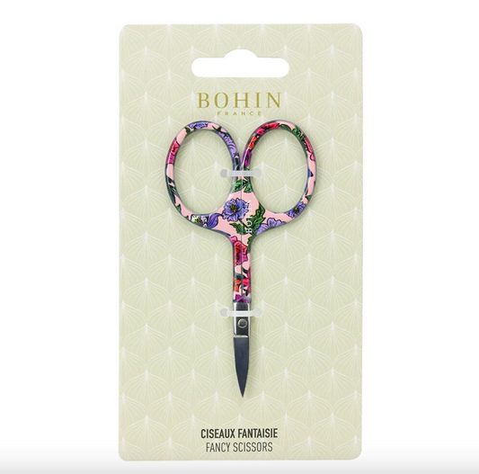 BOHIN BLOSSOM FANCY EMBROIDERY SCISSOR 9CM – PINK