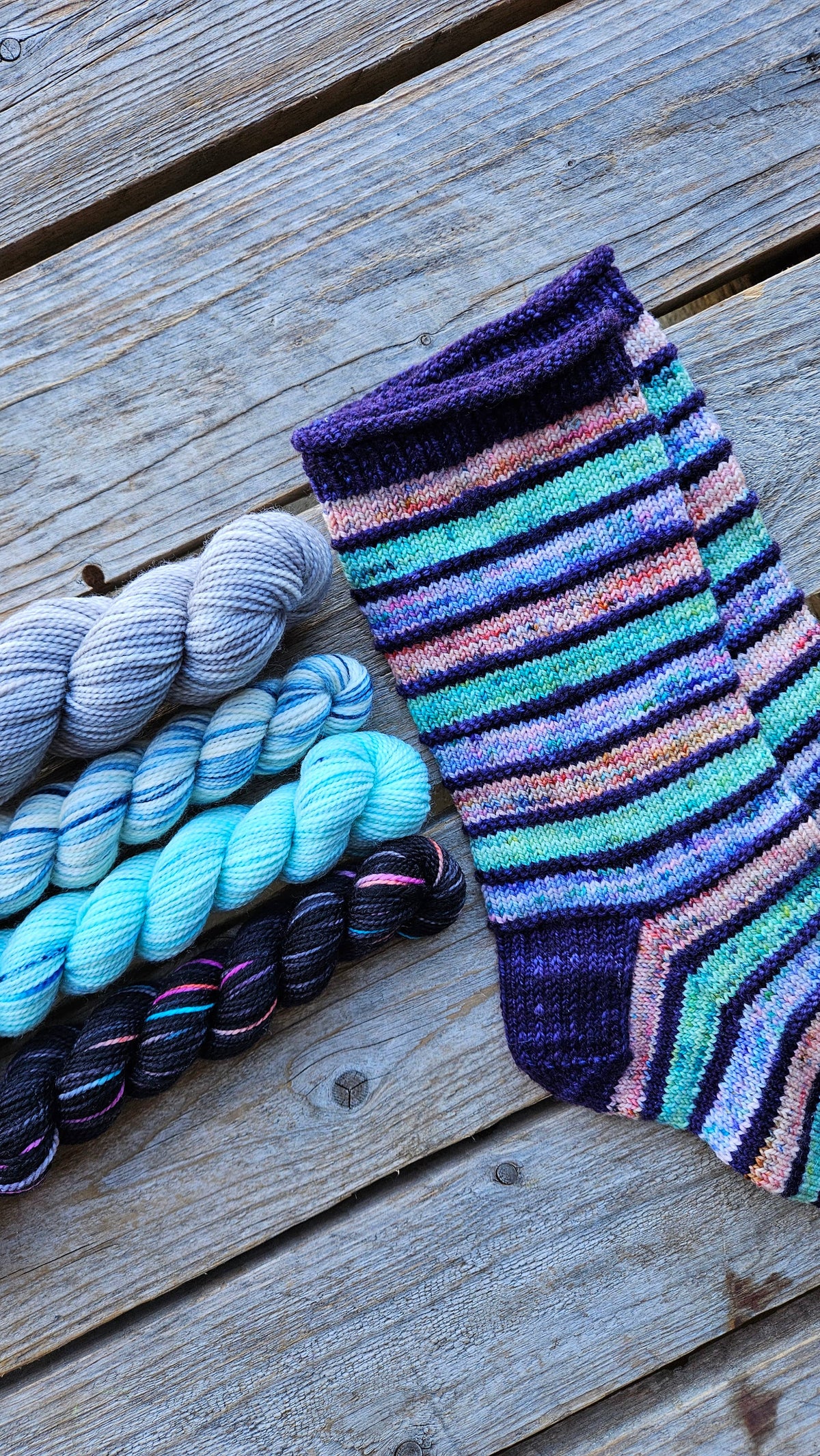 Striped Socks Knitting Kit
