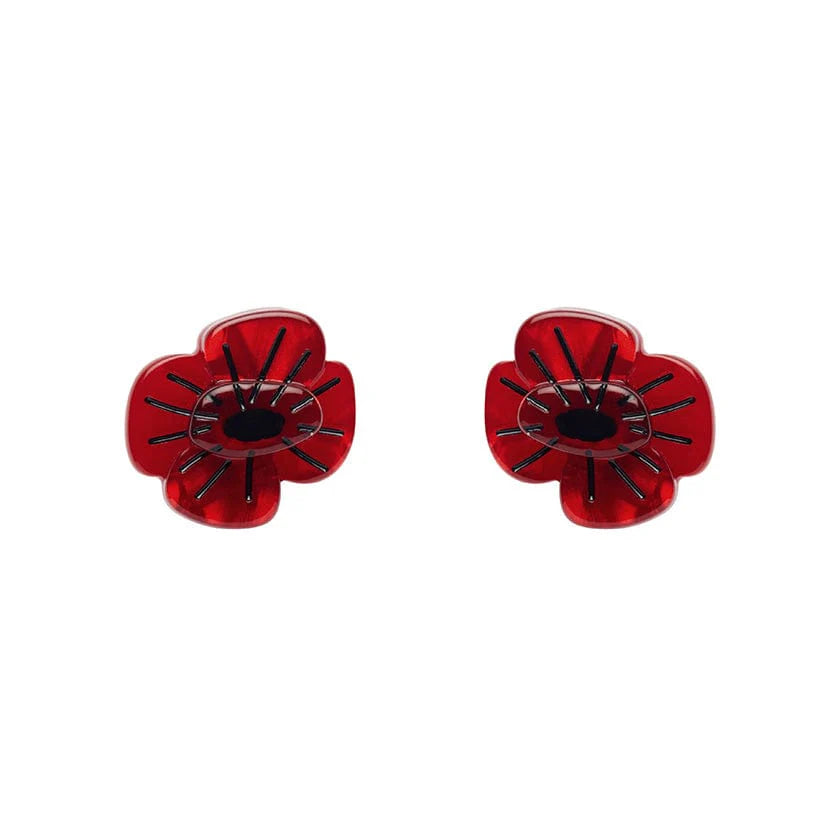 Remembrance Poppy Stud Earrings