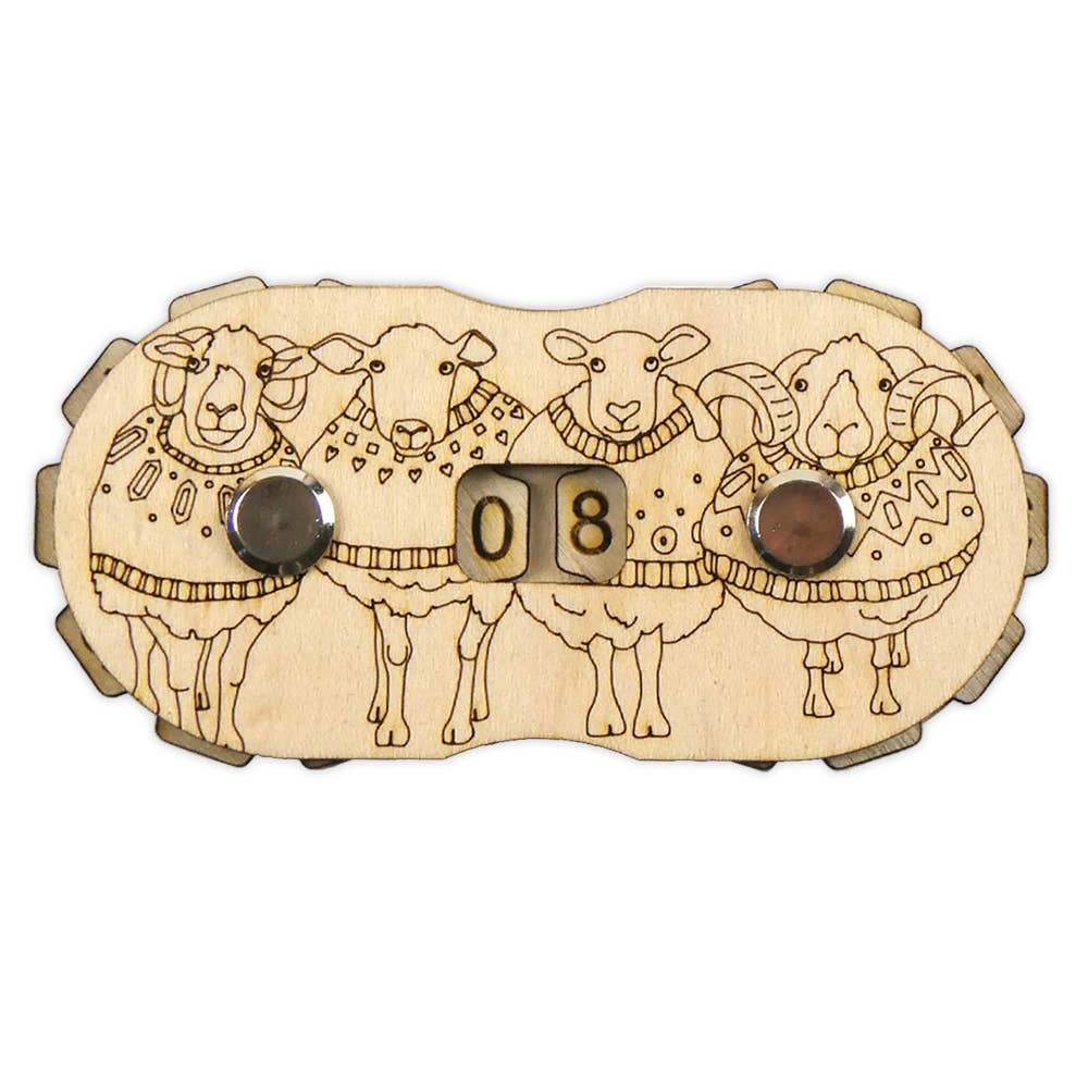 Sheep in Sweaters Wooden Row Counter