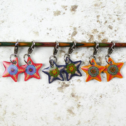 Star Crochet Markers In A Motif Tin