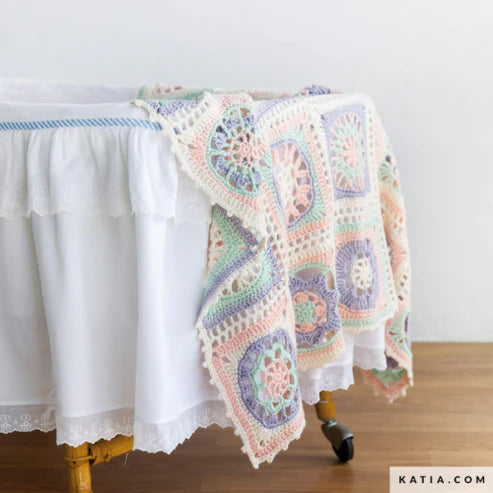 Katia United Cotton Kit: Crochet baby blanket - kit