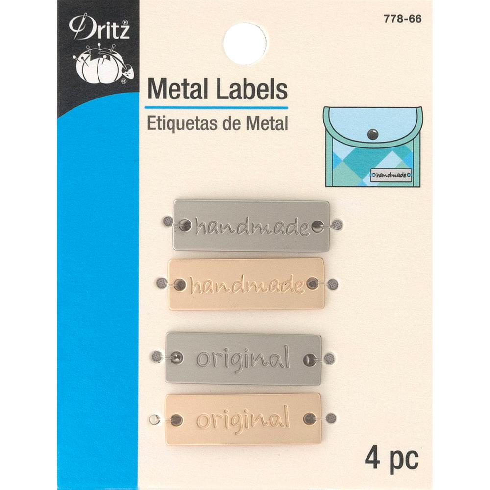 Dritz Metal Labels 4/Pkg
