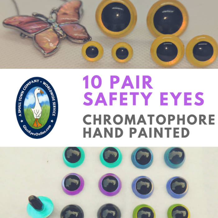 Chromatophores Hand Painted Safety Eyes Set (10 pair)