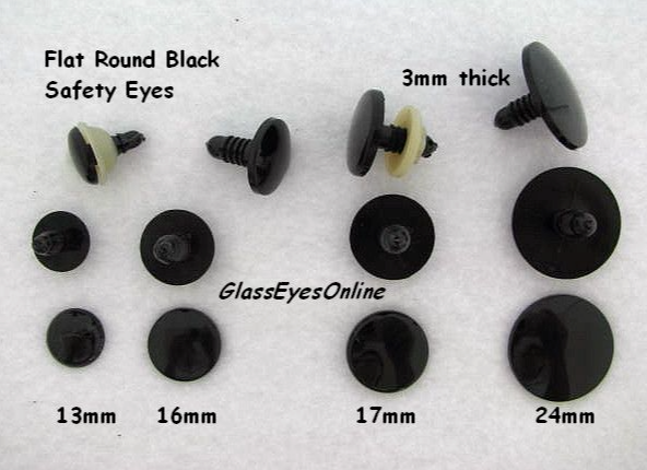 Plastic Safety Eyes - 15mm Black - 4 Pairs
